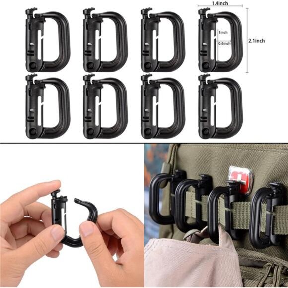 36PCS Attachments for Tactical Backpack Vest Belt, D-Ring Grimloc Looking Gear - Picture 3 of 7